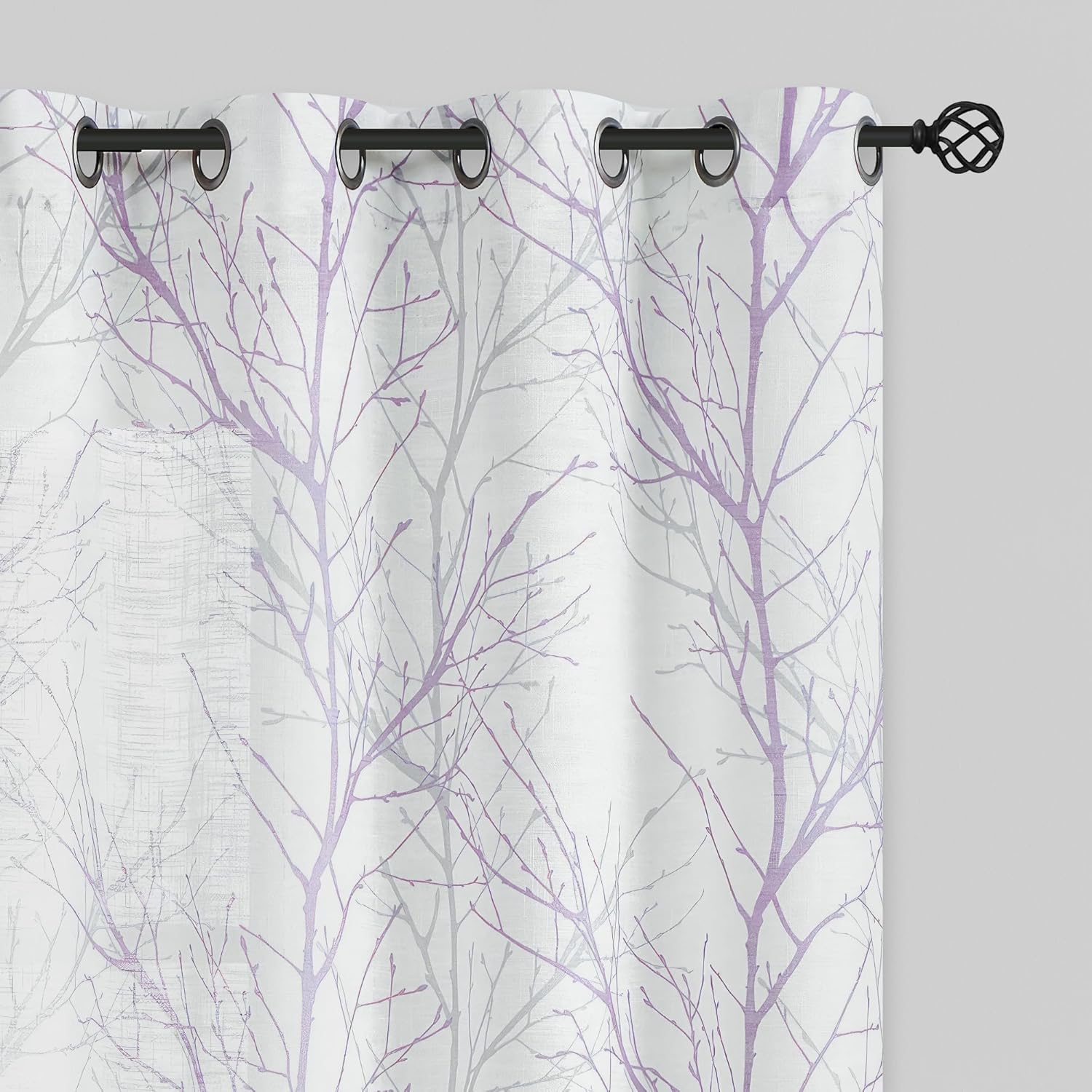 FMFUNCTEX Linen Semi Sheer Curtains for Bedroom and Living Room