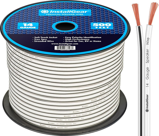 InstallGear 14 Gauge Speaker Wire Cable - 500ft for Outdoor Use