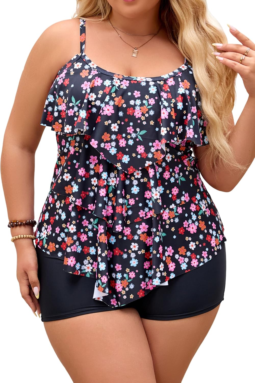 B2prity Plus Size Tankini Swimsuits for Tummy Control and Style