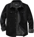 Men's Polar Fleece Sherpa Lined Shirt Jacket for Men - Warm