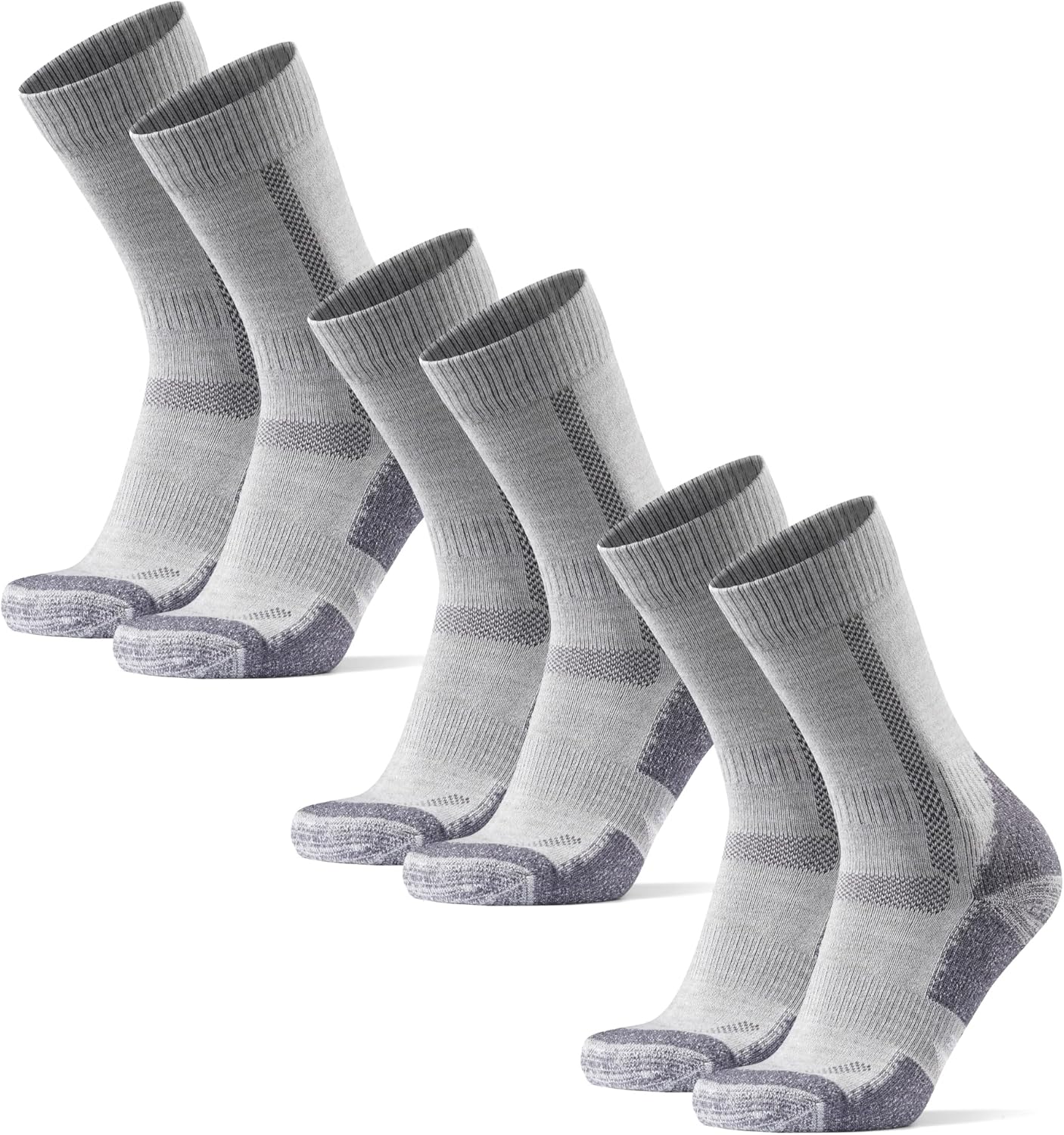 Merino Wool Hiking Crew Socks - Cushioned Anti-Blister Comfort