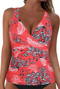 Mycoco Underwire Tankini Top Twist V Neck Push Up Swim Top