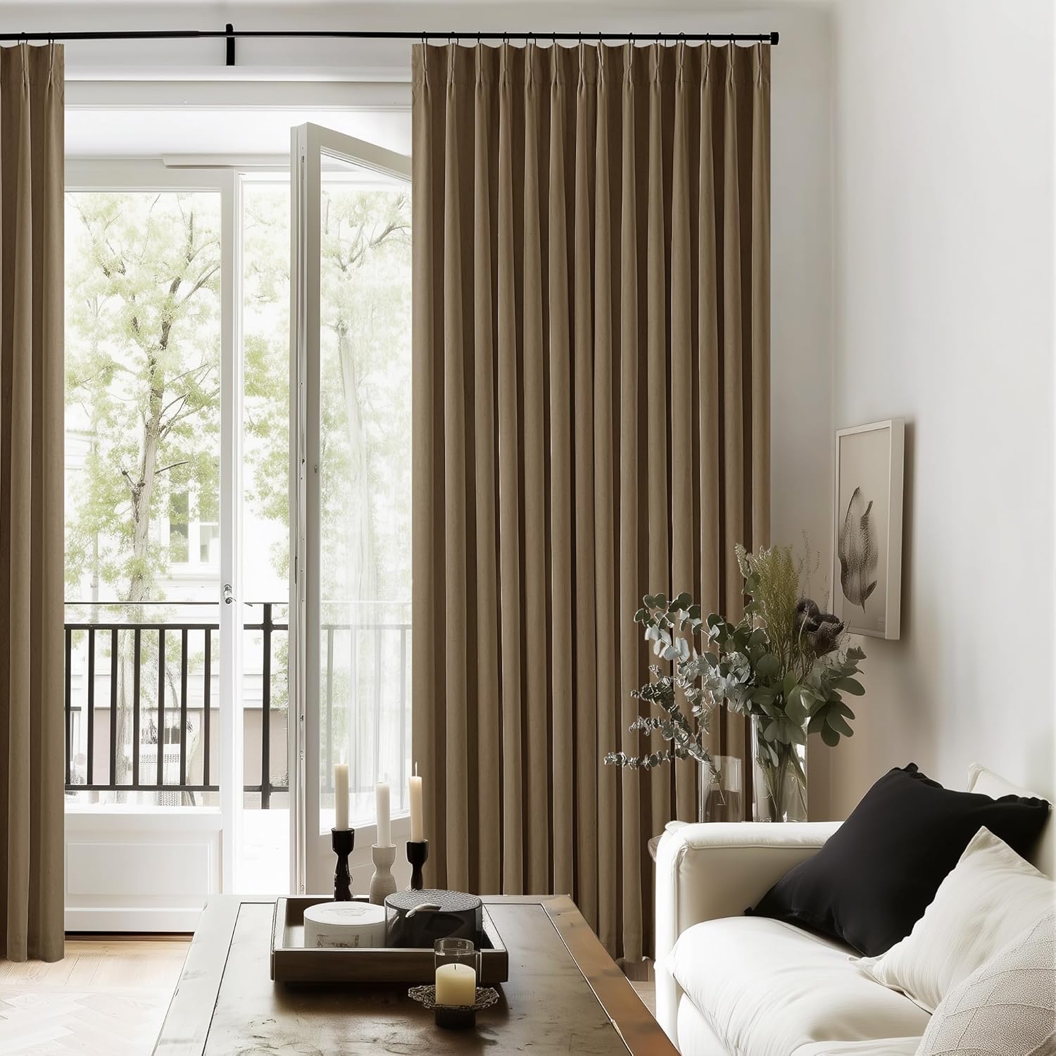 Dutch Cocoa Pinch Pleated Blackout Curtains for Elegant Rooms