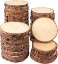 60 PCS 4.7-5.5 in Natural Wood Slices with Bark - Rustic DIY Pack