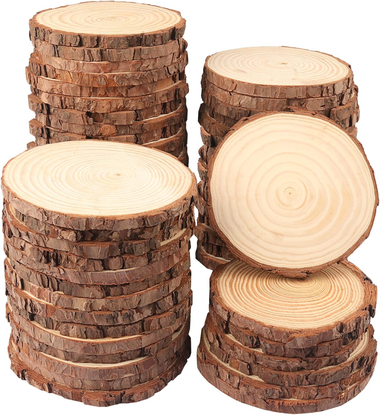 60 PCS Natural Wood Slices for DIY Crafts and Rustic Decor