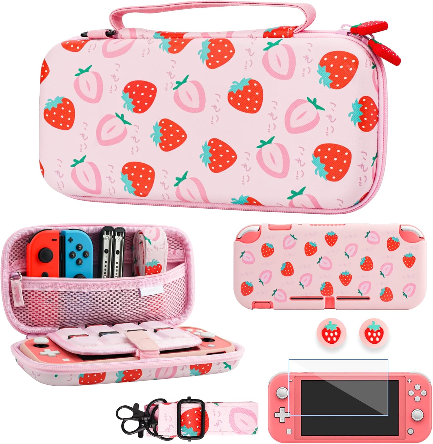 GLDRAM Strawberry Case for Nintendo Switch Lite - Cute & Functional
