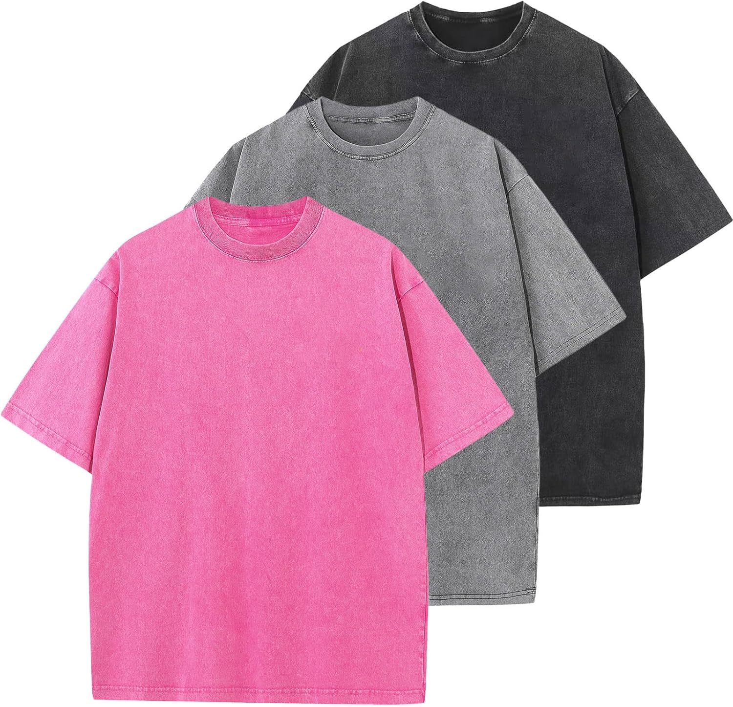 Men's Cotton T-Shirts Oversized Casual Loose Basic Tee Tops