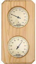 10 in Premium Wood Thermometer-Hygrometer for Sauna - Upgraded