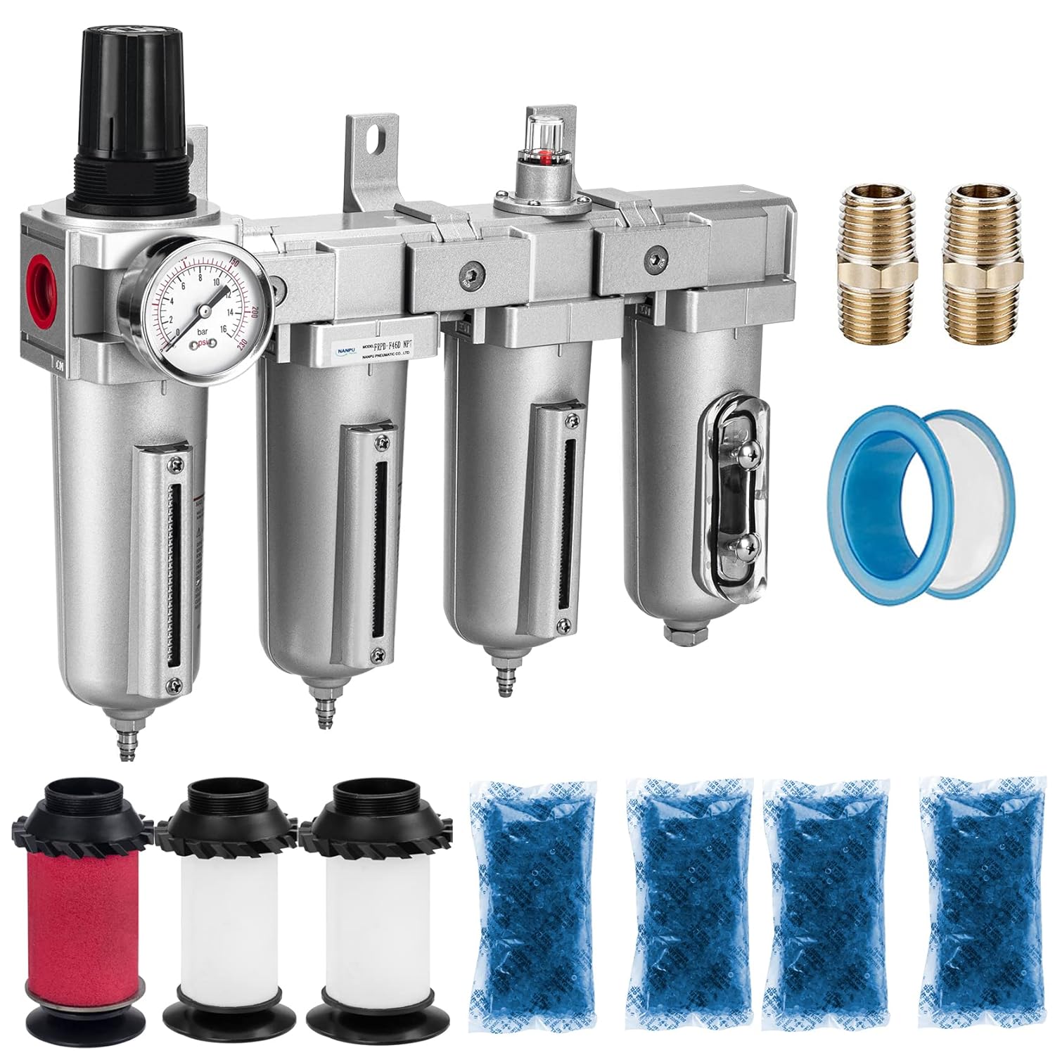 NANPU 3/4in NPT Industrial Grade 4 Stage Air Drying System