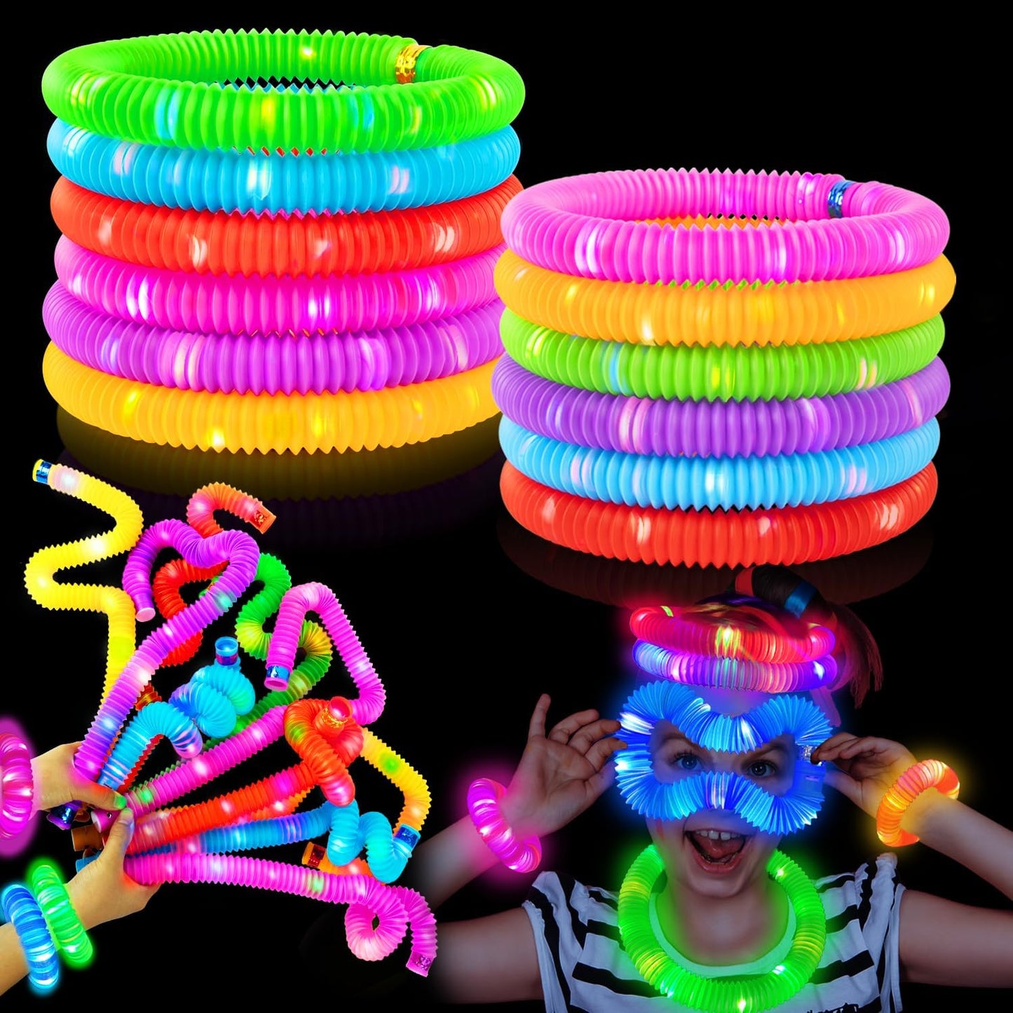 Neon Glow Party Favors for Kids - 24 Pcs Kannove Set