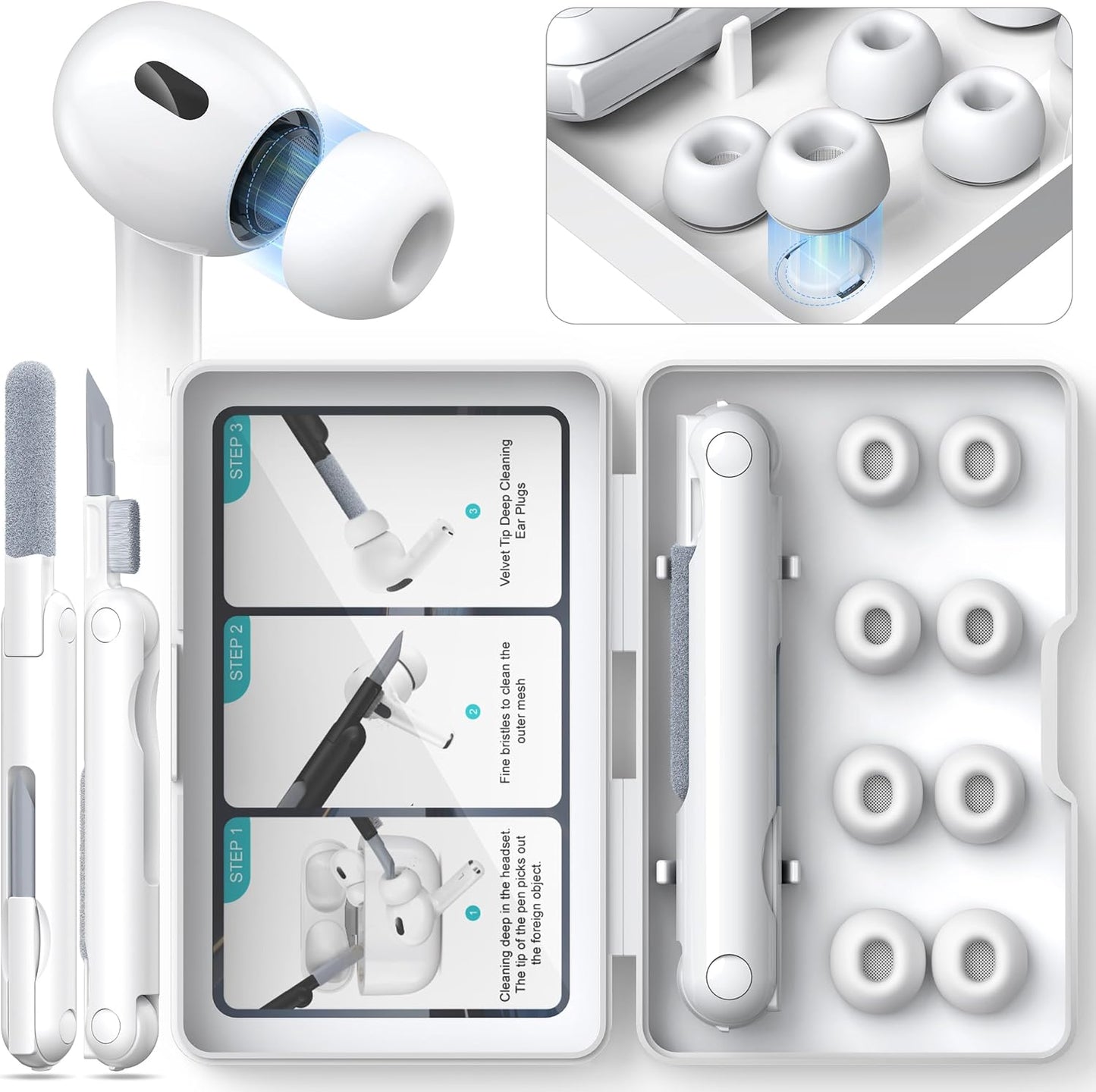4 Pair Noise Reduction Airpods Pro Ear Tips