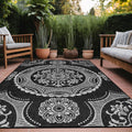 Medallion Outdoor Rug 5x7 Washable Patio Rug - Durable, Waterproof