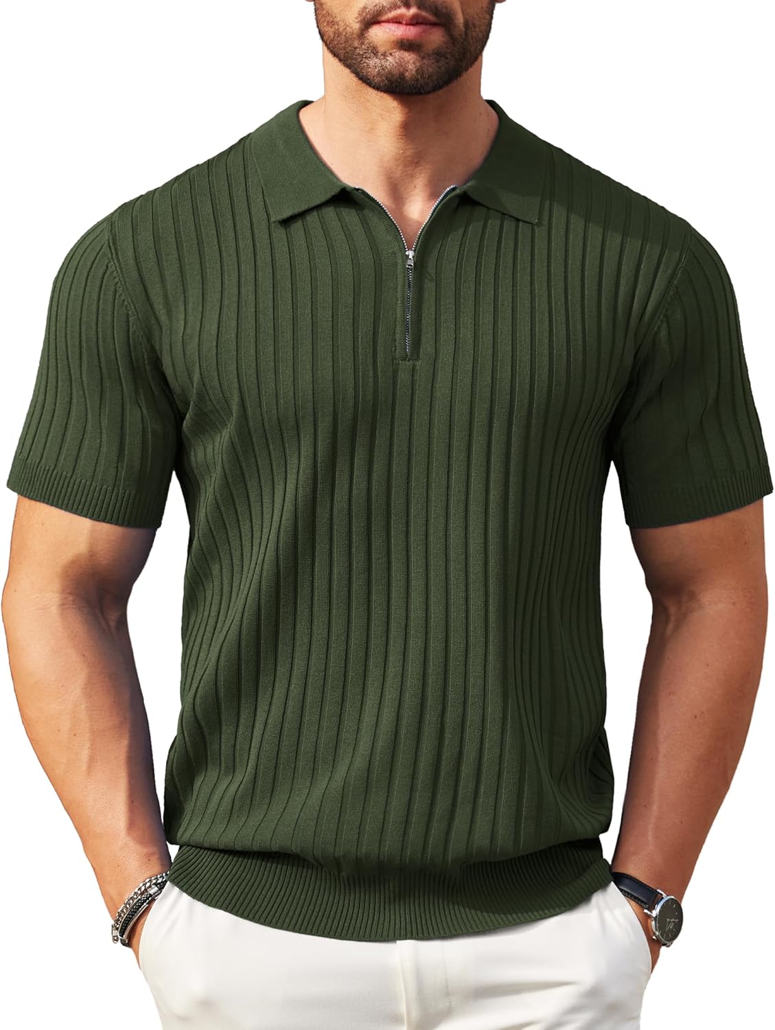 Stylish Zipper Polo Shirts for Men - Casual Golf Fashion Wear