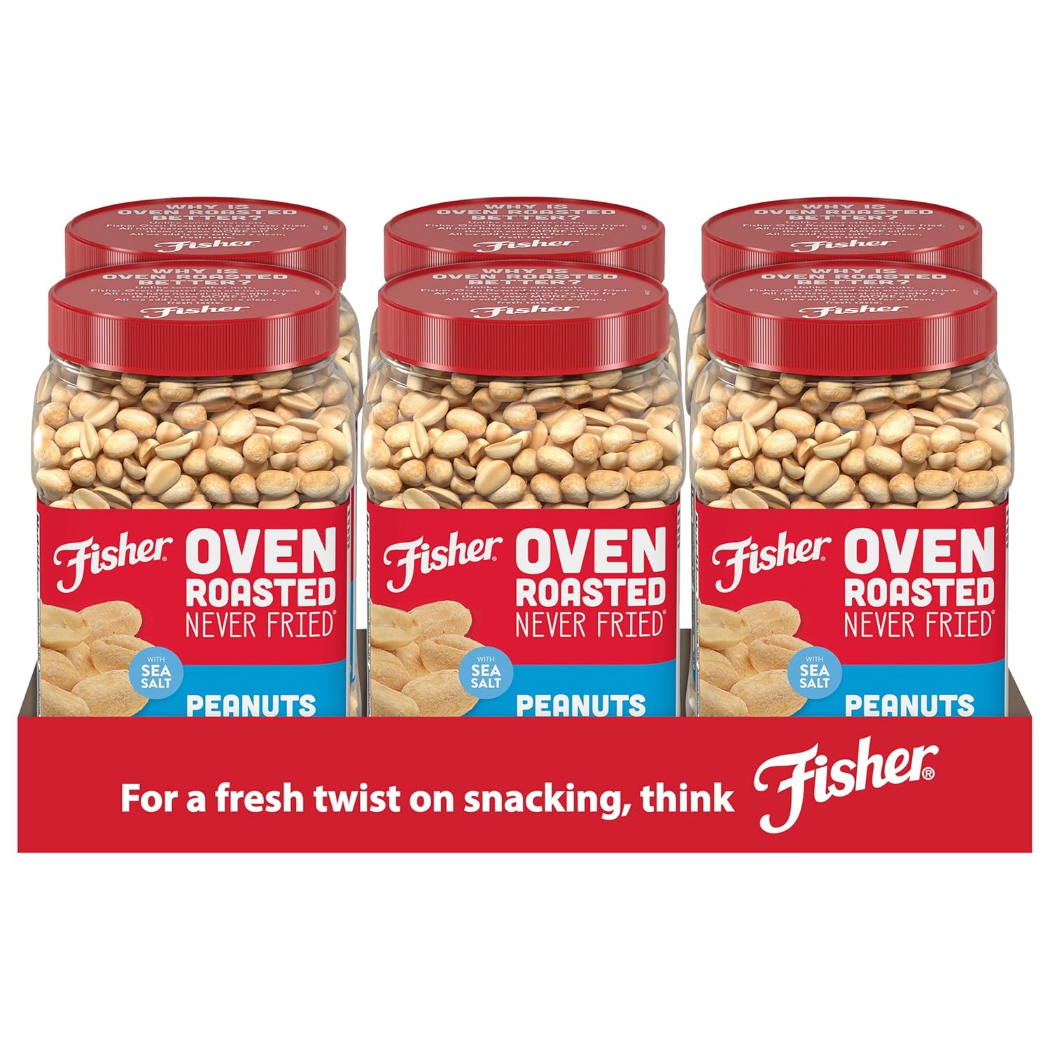 Fisher Oven Roasted Never Fried Peanuts - Guilt-Free Snack Option