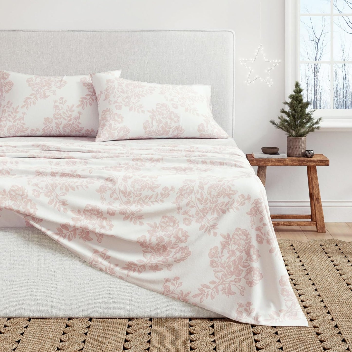 Great Bay Home Flannel Sheet Set Queen Size for Cozy Winters