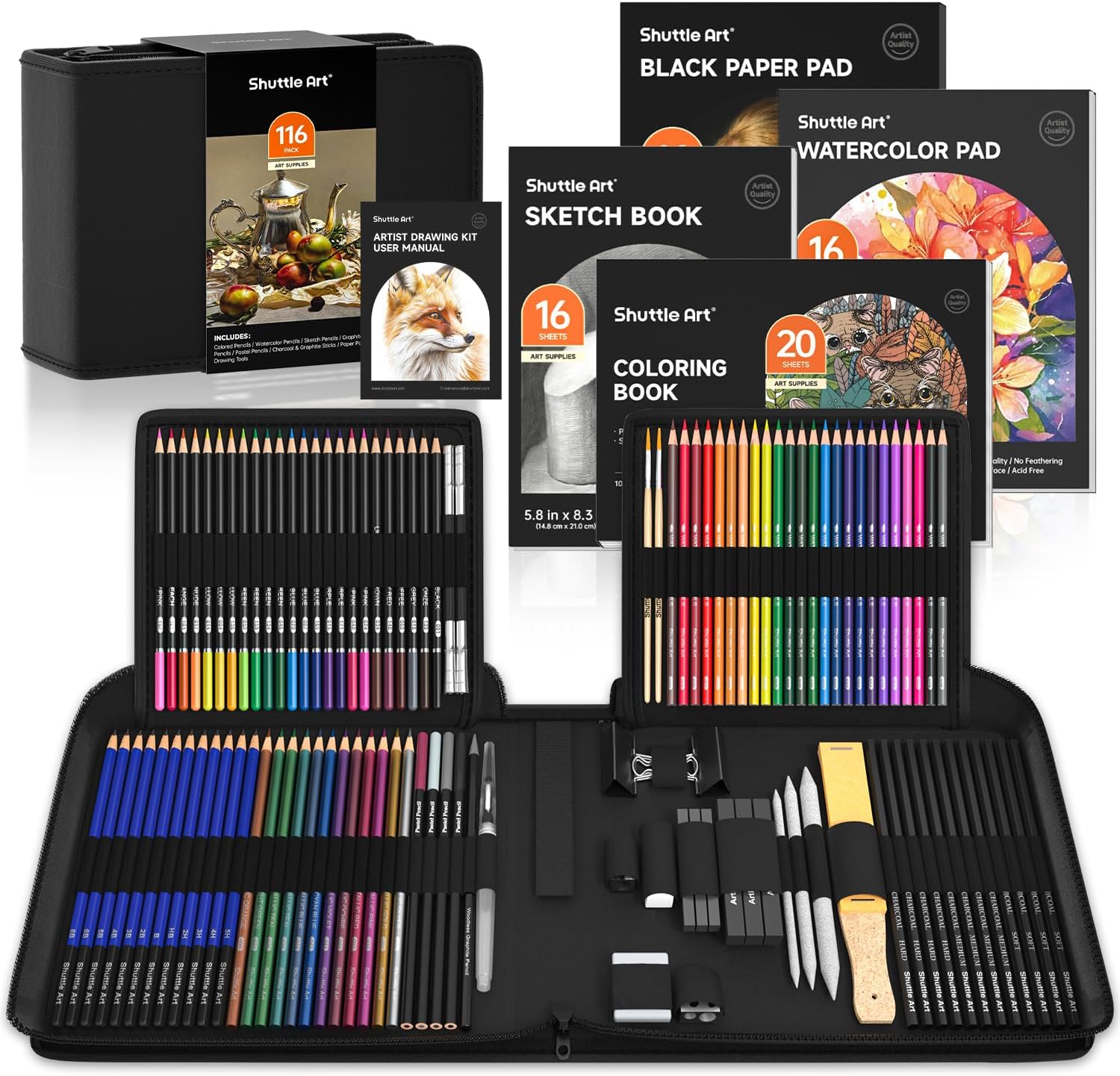 Shuttle Art 116 PCS Drawing Kit for Artists and Kids