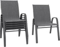 Patio Chairs Set of 6 - Wide Stackable Outdoor Dining Chairs