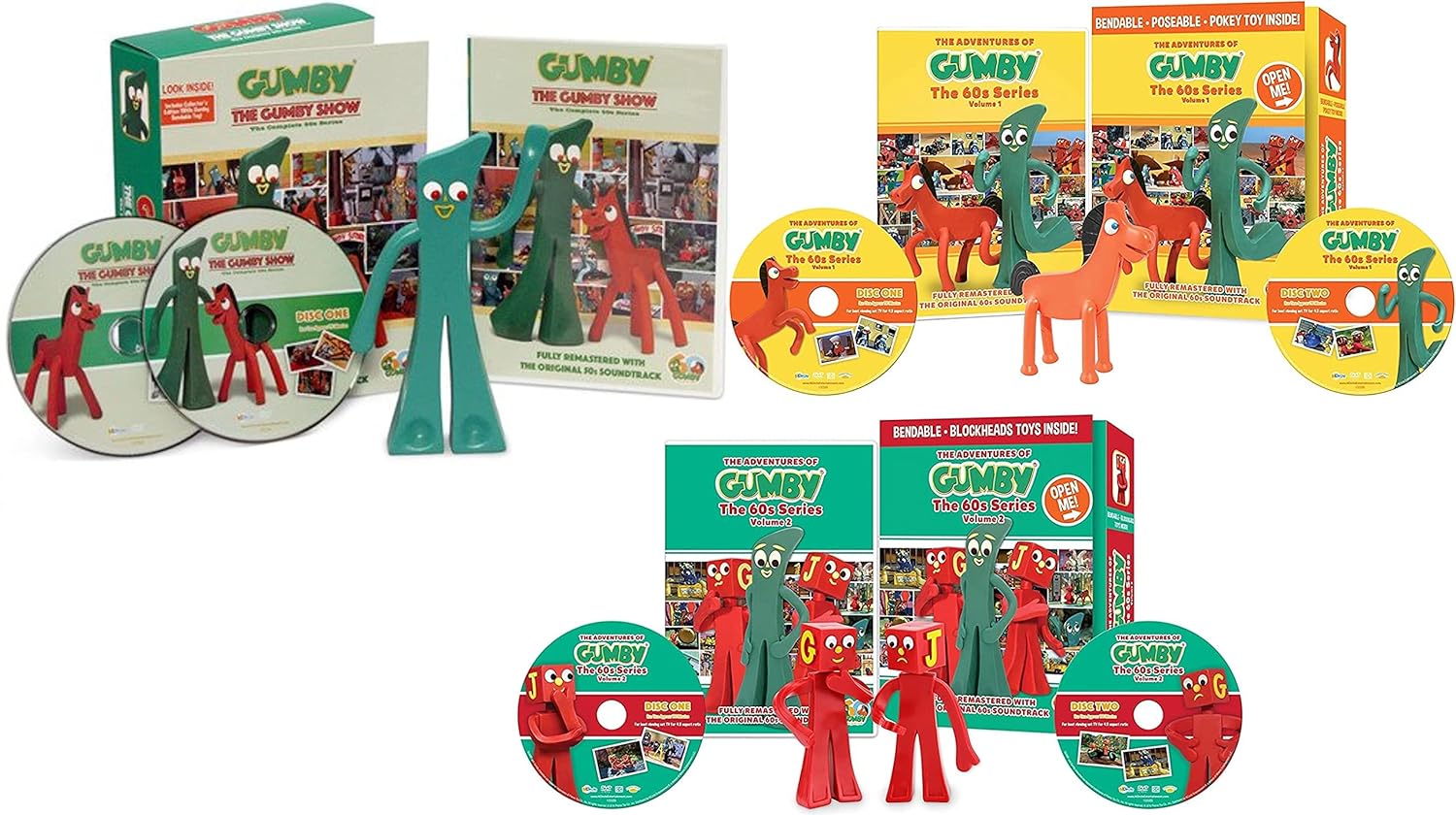 The Gumby Show Complete 1950fts and 1960fts Gift Set with Figurines