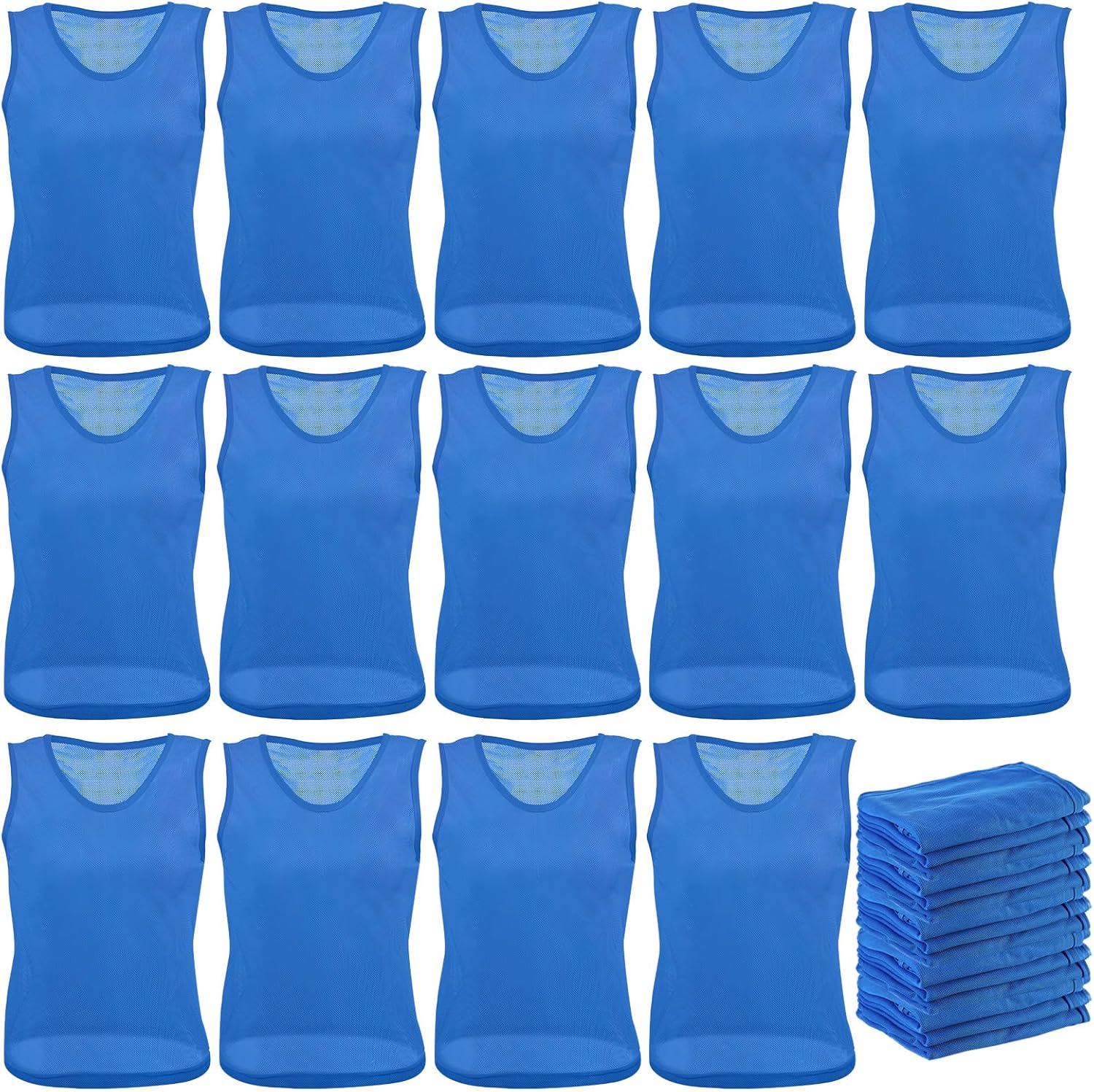 24 Pcs Pinnies Scrimmage Vests for Soccer Basketball Sports