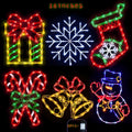 16ft Christmas Window Silhouette Lights 6 Pack - Bright Holiday Window