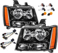 Headlights Assembly w/Bulbs & Wiring Harness for 2007-2013 Chevy Tahoe