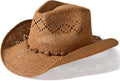 Straw Cowboy Hat for Men Womens Straw Cowgirl Hat - Wide Brim Summer