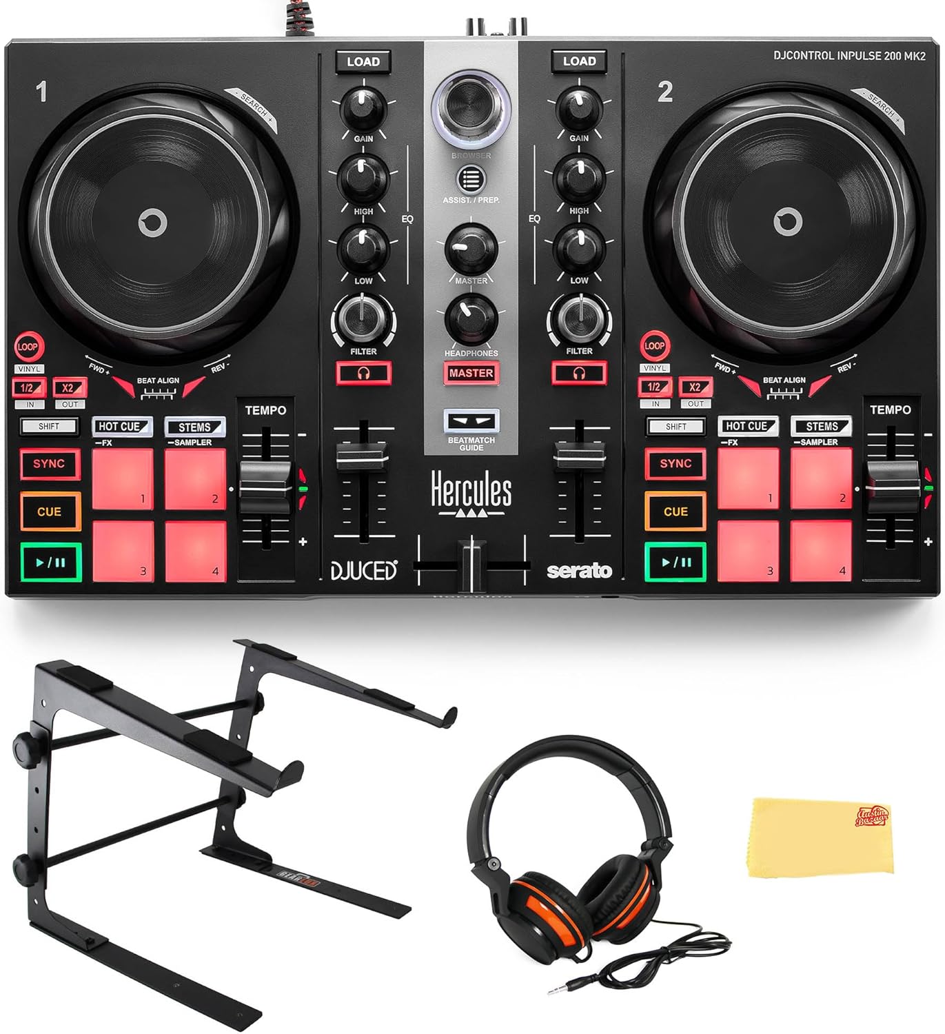 Hercules DJ Control Inpulse 200 MK2 Bundle for Creative Mixing