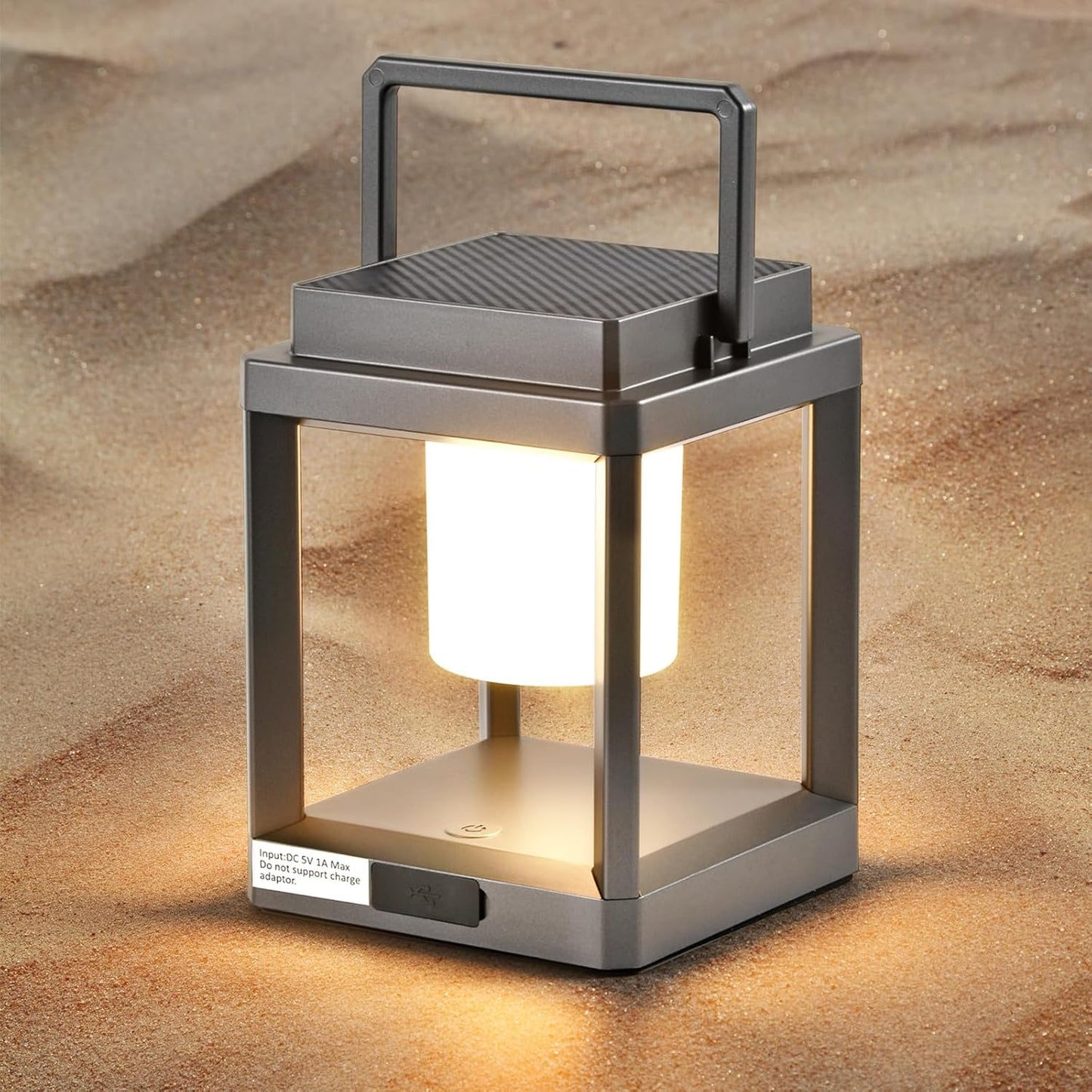 LETRY Solar Outdoor Table Lamp: Portable Rechargeable Lantern