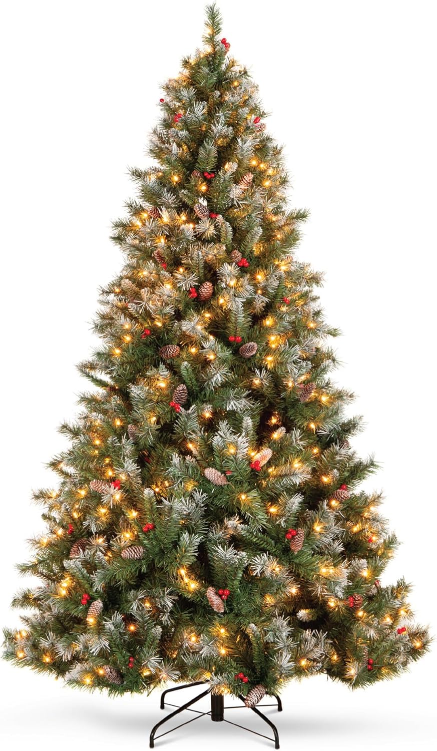 Pre-Lit 12ft Frosted Pine Christmas Tree for Holiday Cheer