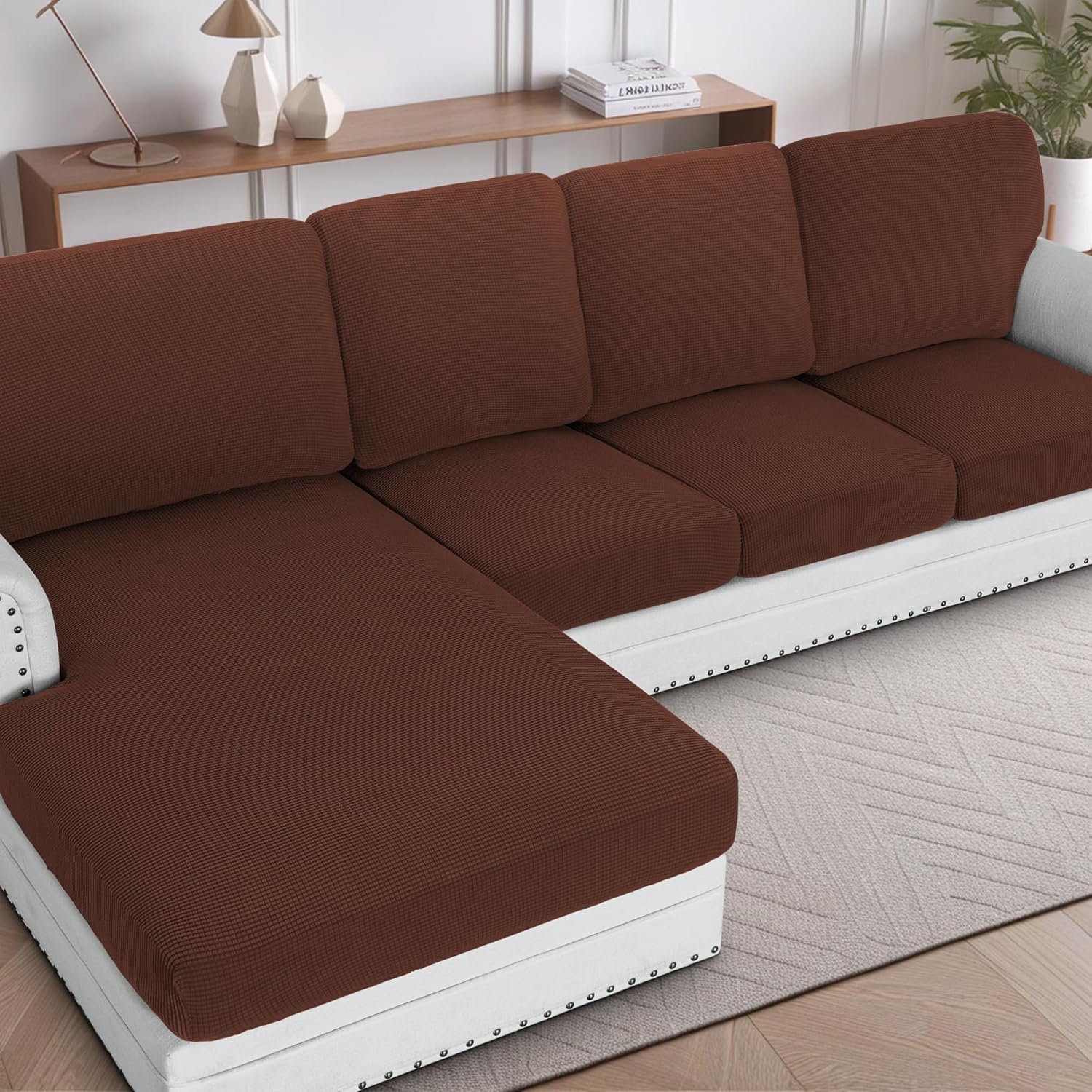 H.VERSAILTEX Sectional Couch Covers for L Shape Sofa Protection