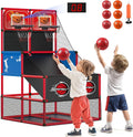 Kids Double Basketball Hoop Arcade Game Set for Fun Playtime