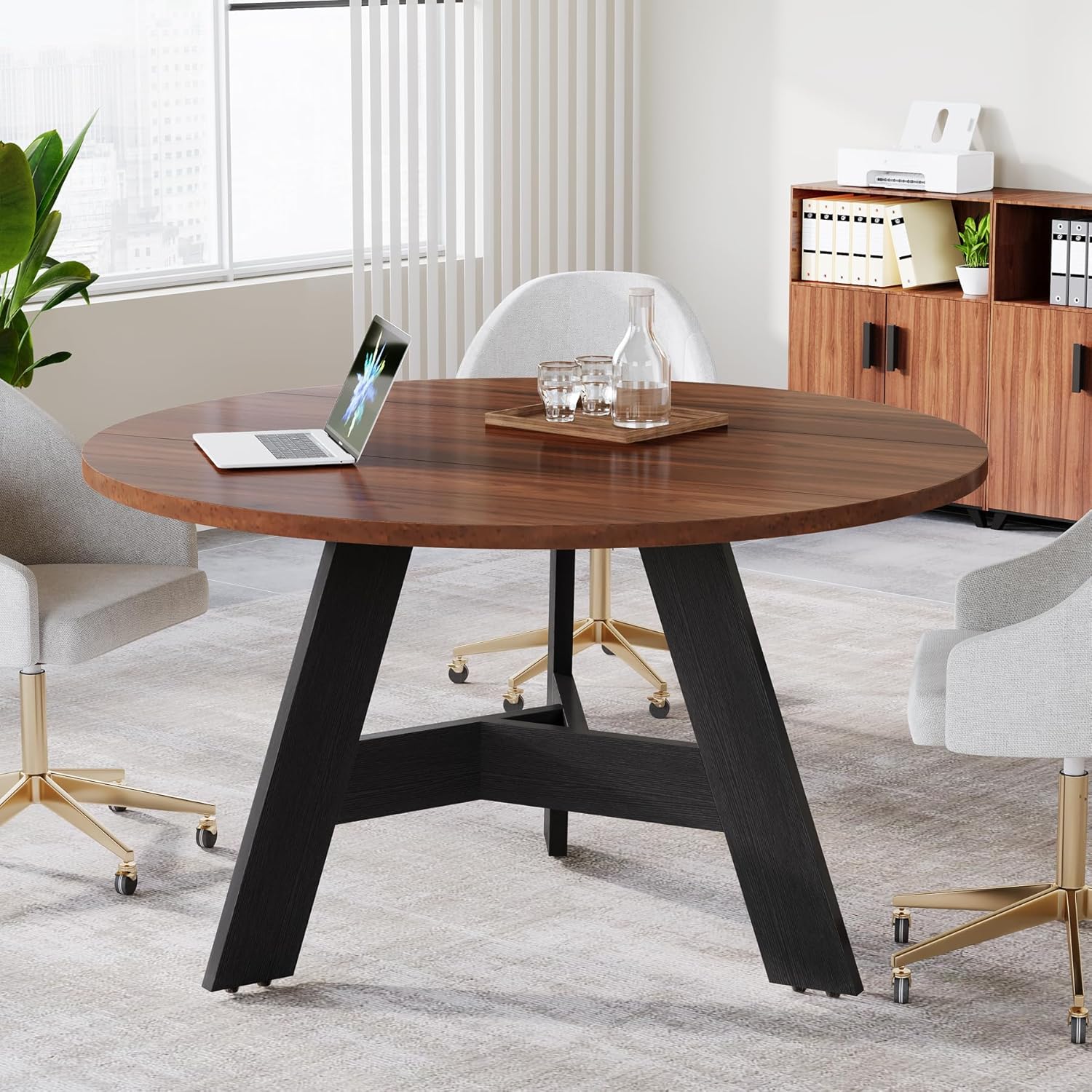 Modern Round Conference Table - Ideal for Business Meetings