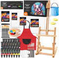 66 Pack Acrylic Paint Set with Easel and Canvases - Complete Starter