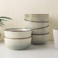 AmorArc Cereal Bowls Set of 6 - Modern Stoneware for Kitchen