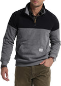 Men's Quarter Zip Color Block Pullover - Quilted Chest Layer