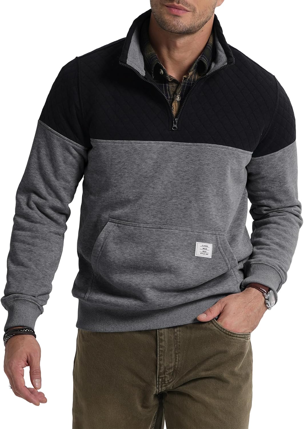 JMIERR Men's Quarter Zip Pullover for Stylish Comfort