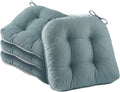 Grayish Blue Chair Cushions Set of 4 for Dining Chairs - 15.5in Square