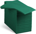 100 Linen-Feel Colored Paper Napkins - Cloth-Like Green Dinner Napkins
