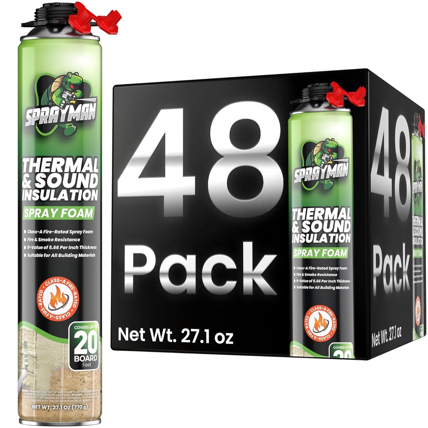 Spray Foam Insulation for Walls and Attics - 960 Sq.Ft. Coverage