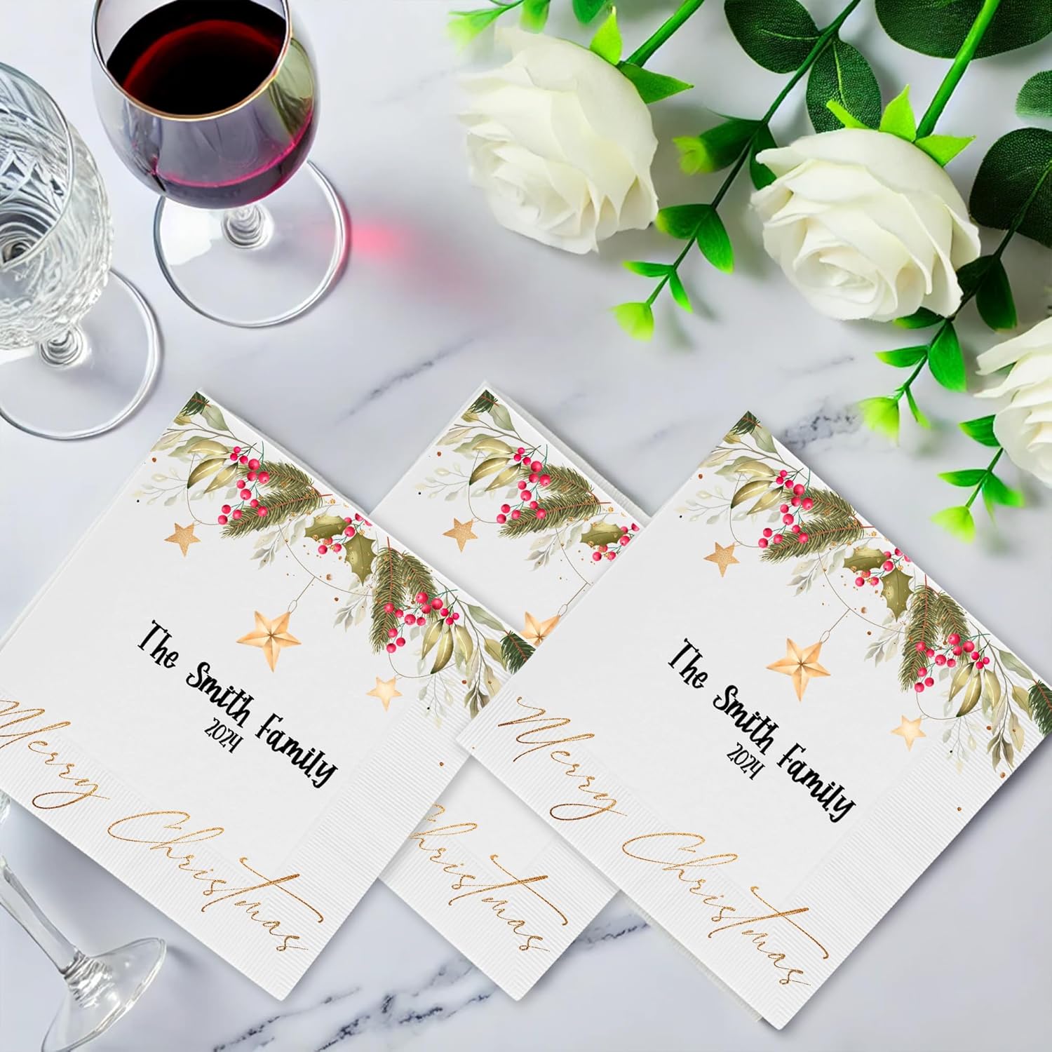 Custom Christmas Napkins - Personalized Festive Touch
