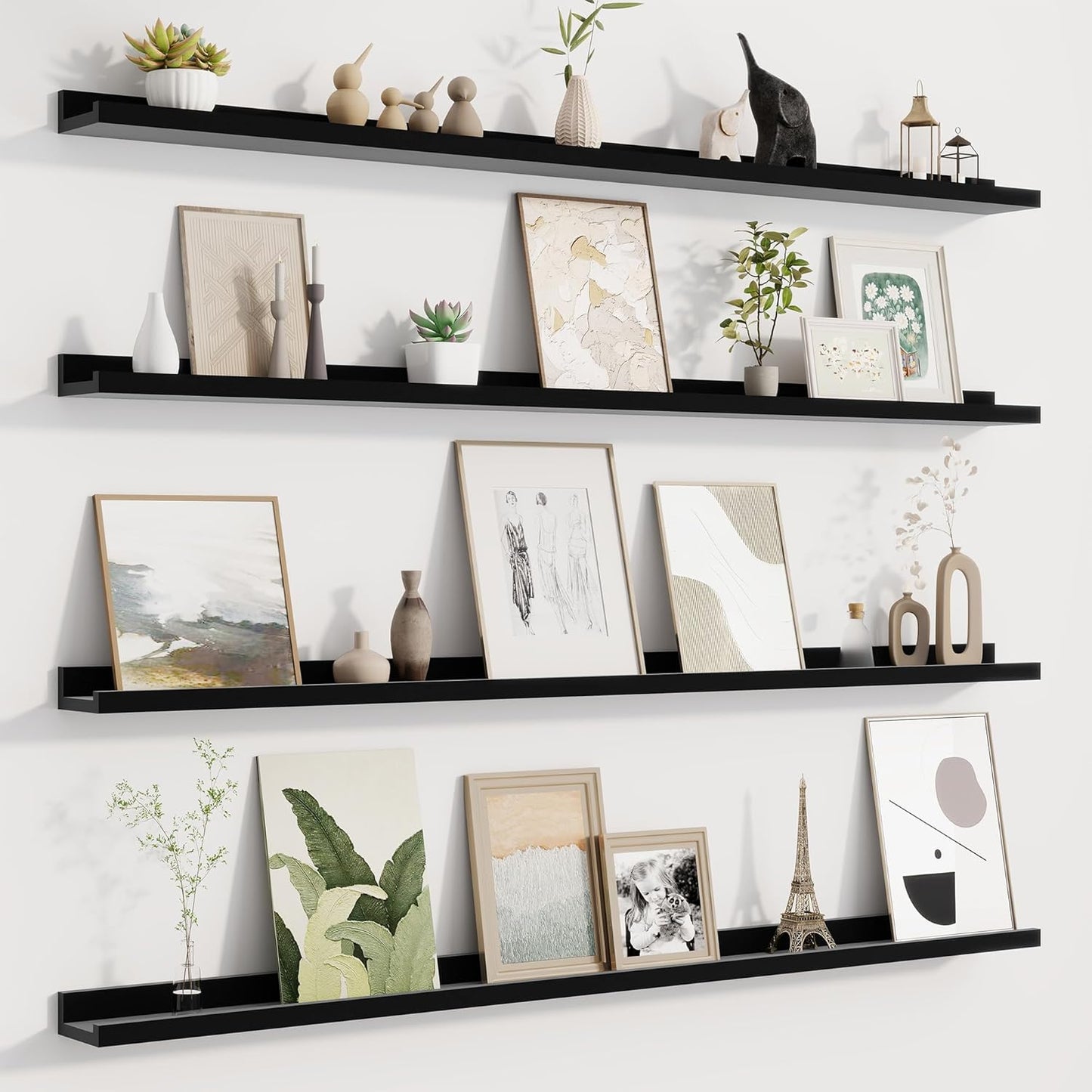 Picture Ledge Shelf for Wall - Floating Shelves Set of 4