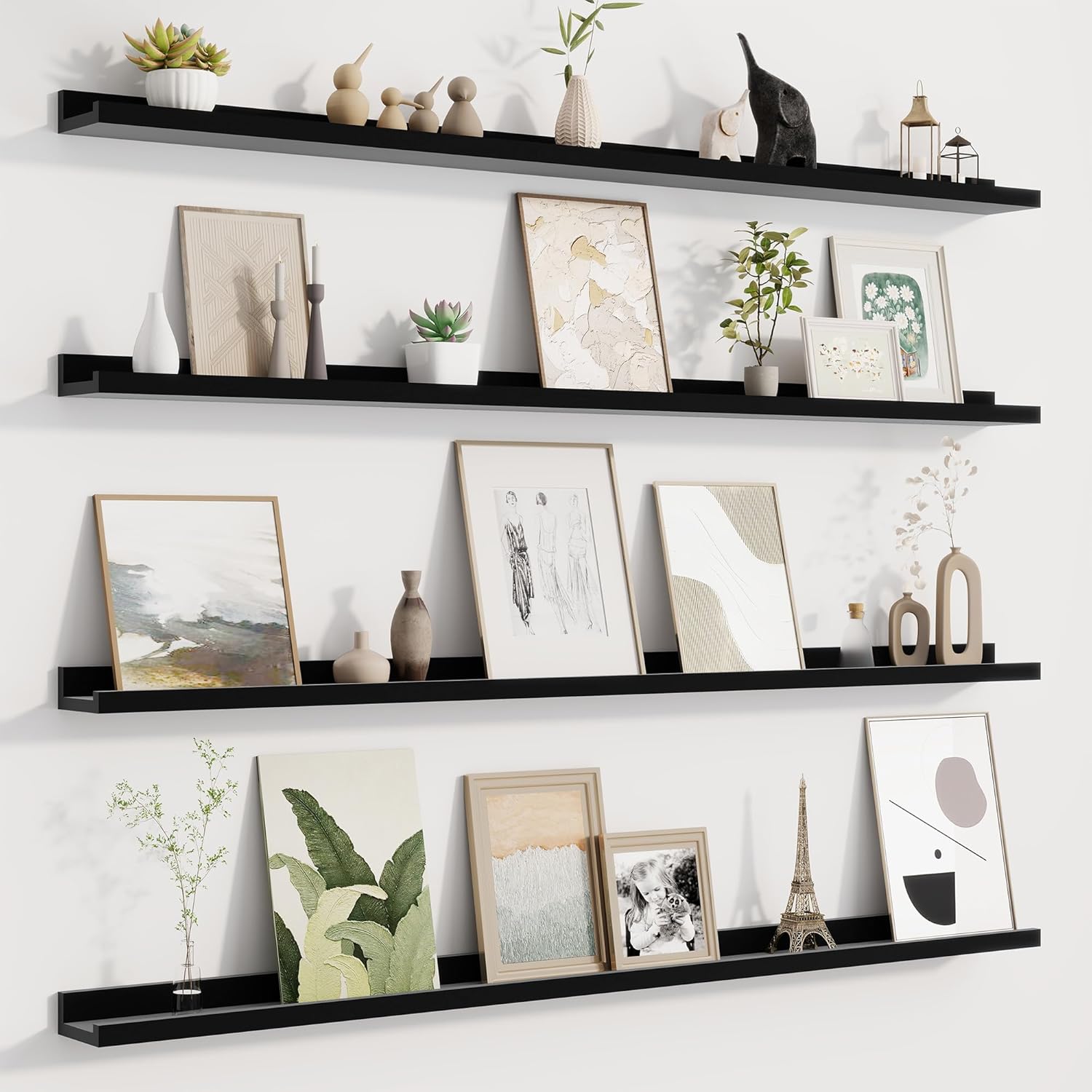 Picture Ledge Shelf for Wall - Floating Shelves Set of 4