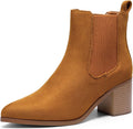 DREAM PAIRS Retro Chelsea Ankle Boots - Comfortable Low Block Heels