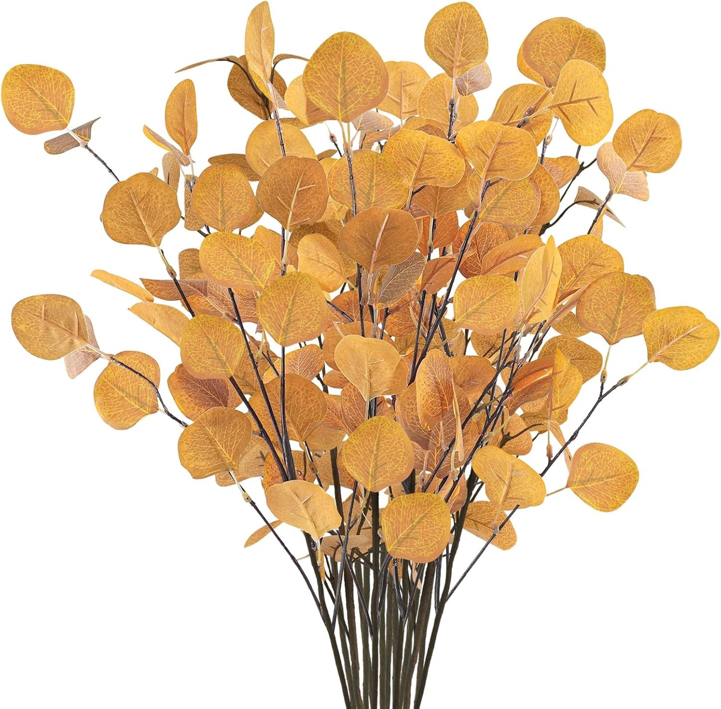 16Pcs Artificial Eucalyptus Leaves for Cozy Autumn Decor