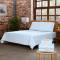 SUPREME ELEGANCE Organic Cotton Twin XL Sheet Set - Cool Percale