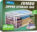 Large 20 Gallon Storage Bag for Clothes - Clear Zipper Organizer