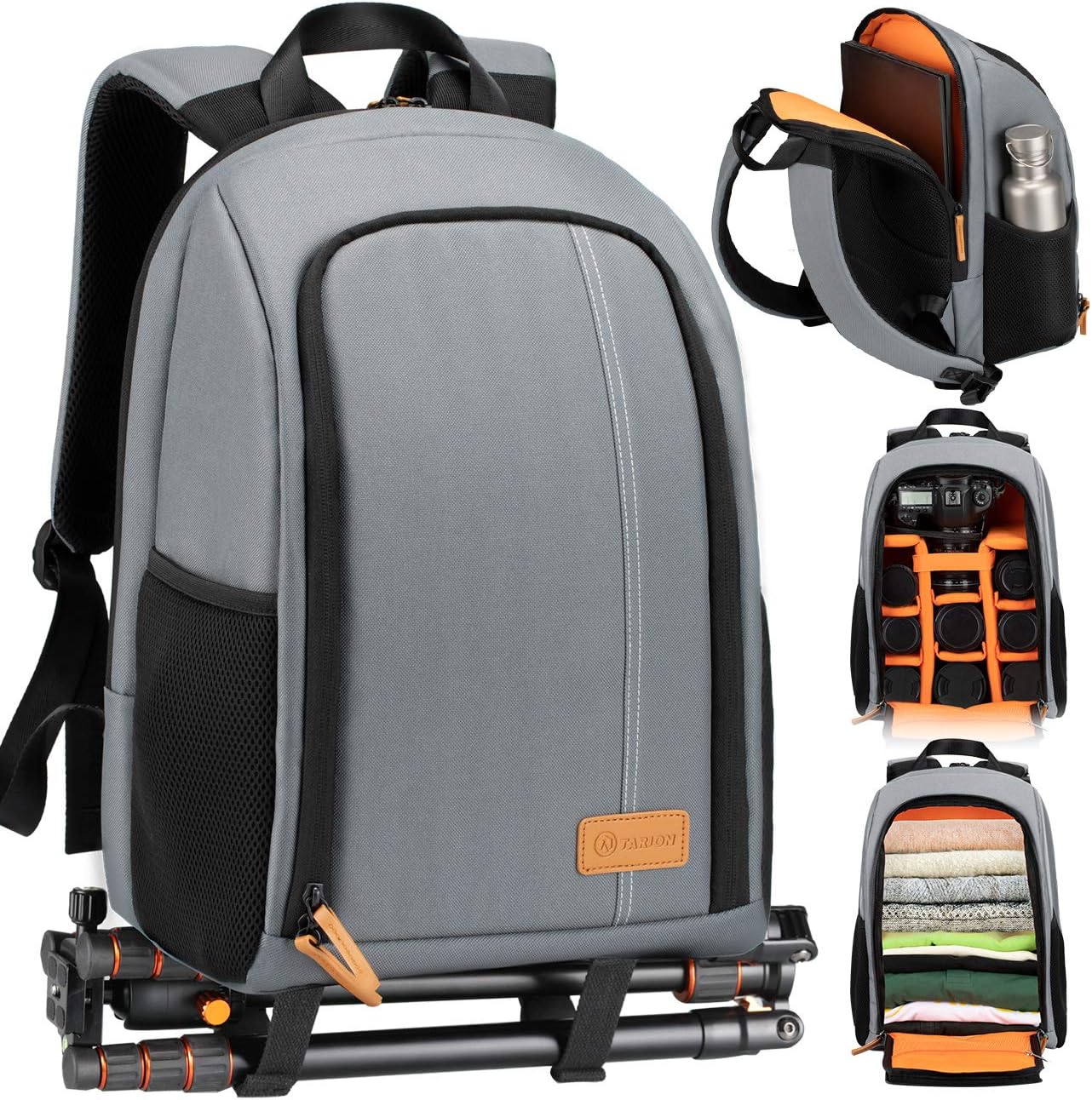 TARION Large Camera Backpack with 15.6in Laptop Compartment