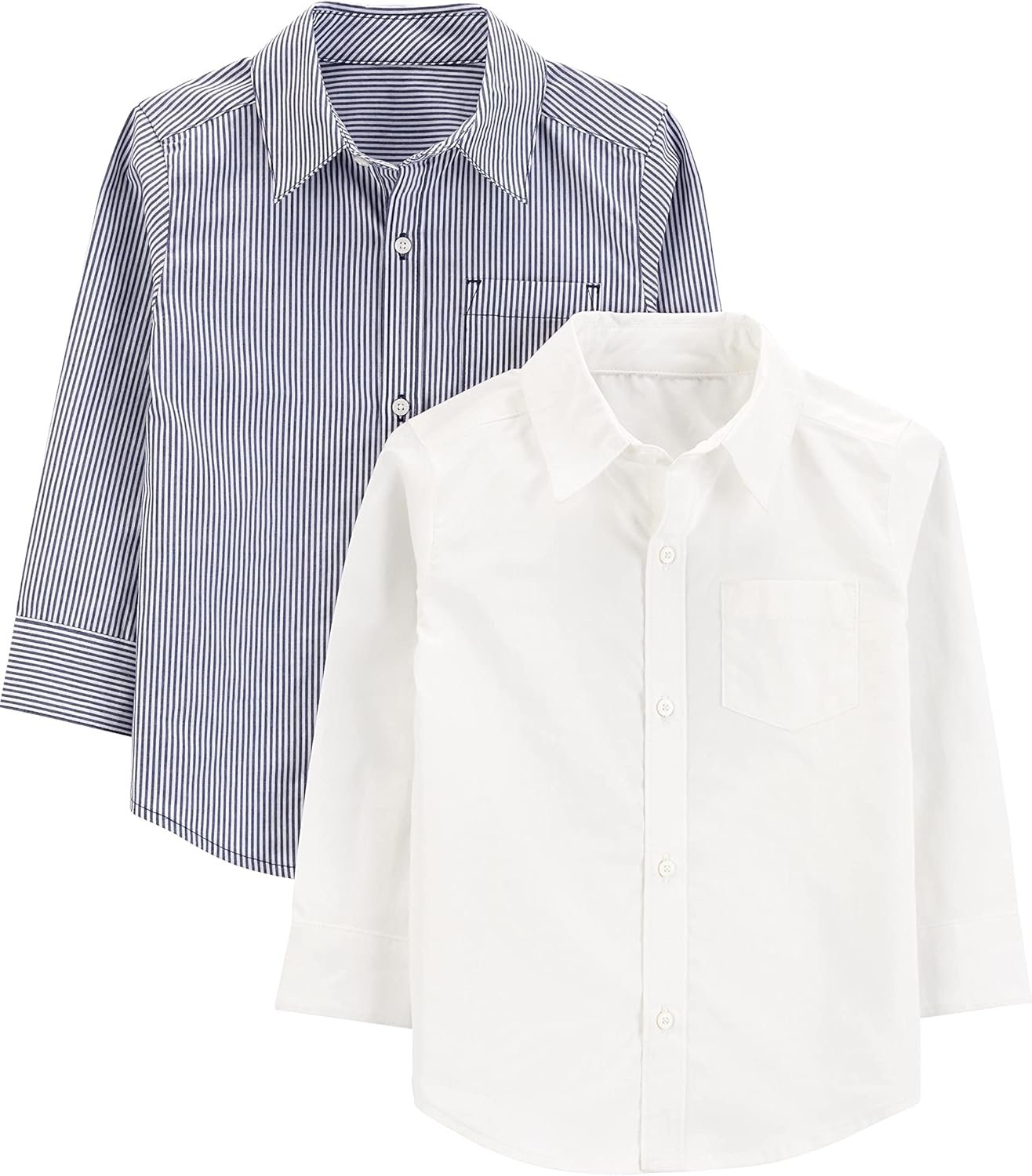 Boys' Long-Sleeve Woven Shirt Pack of 2 for Stylish Outfits