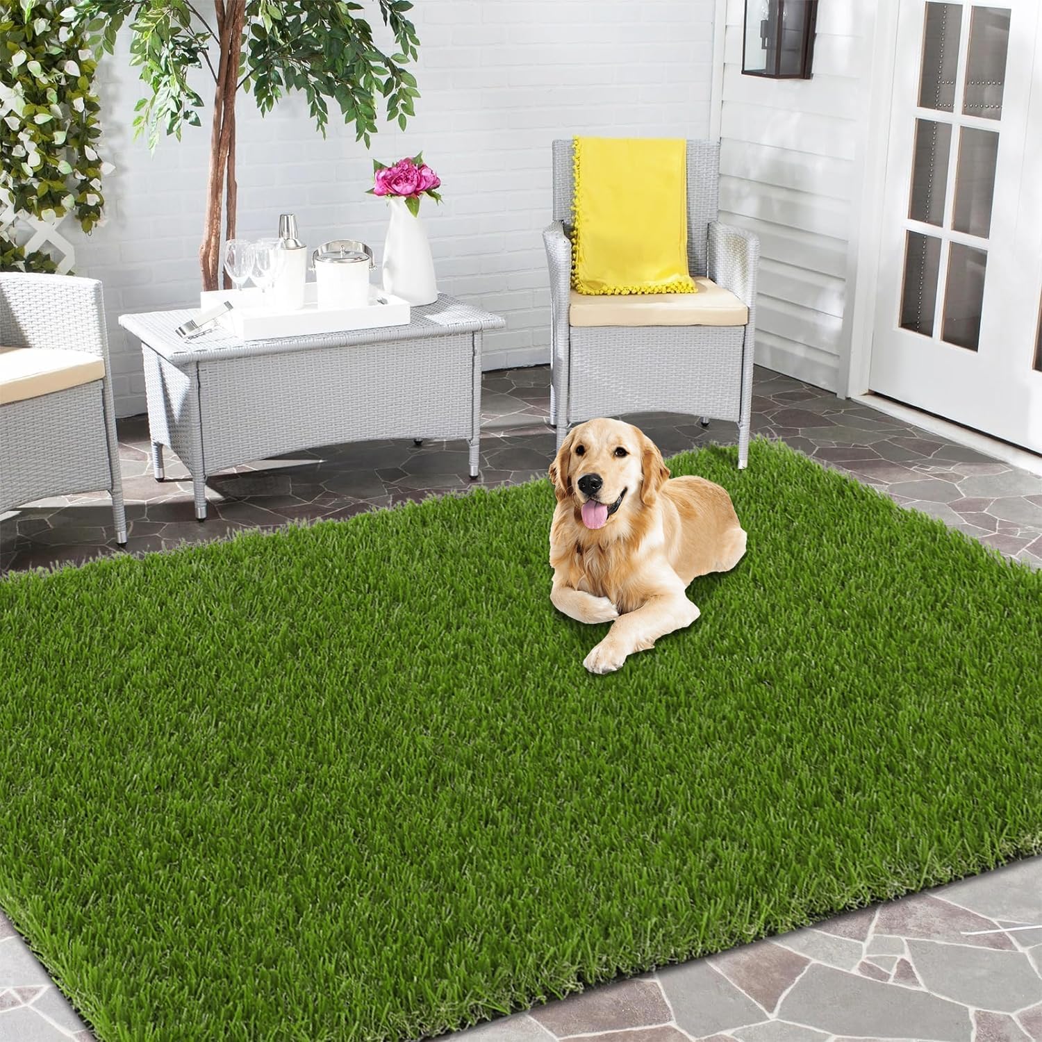 HEBE Artificial Turf Rug Grass Mat for Dogs - 3ftx5ft High Pile
