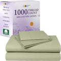 Thick and Natural 100% Cotton Queen Sheets - Luxury 1000 TC